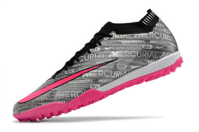 Nike Air Zoom Mercurial Vapor 15 Elite TF Low-Tops Soccer Shoes - Silver/Pink/Black