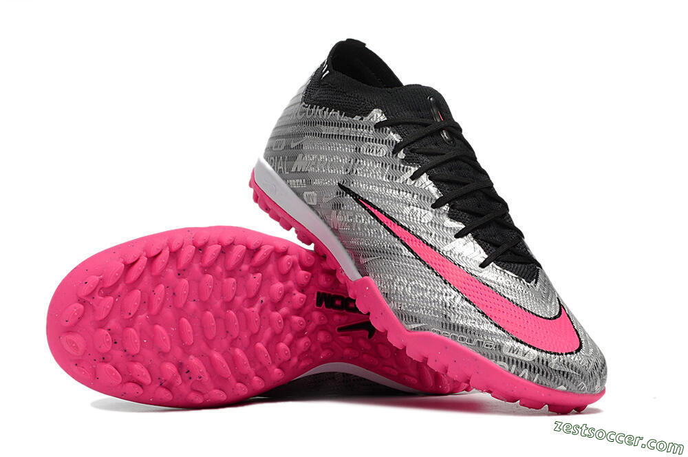 Nike Air Zoom Mercurial Vapor 15 Elite TF Low-Tops Soccer Shoes - Silver/Pink/Black 4