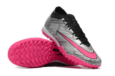 Nike Air Zoom Mercurial Vapor 15 Elite TF Low-Tops Soccer Shoes - Silver/Pink/Black