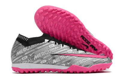 Nike Air Zoom Mercurial Vapor 15 Elite TF Low-Tops Soccer Shoes - Silver/Pink/Black