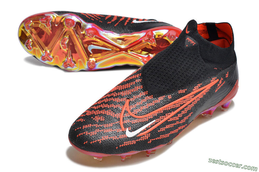 Nike Phantom GX Elite DF Link FG High-Tops Soccer Cleats - Black/Red/White 3