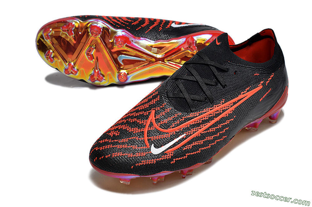 Nike Phantom GX Elite FG Low-Tops Soccer Cleats - Black/Red/White 3