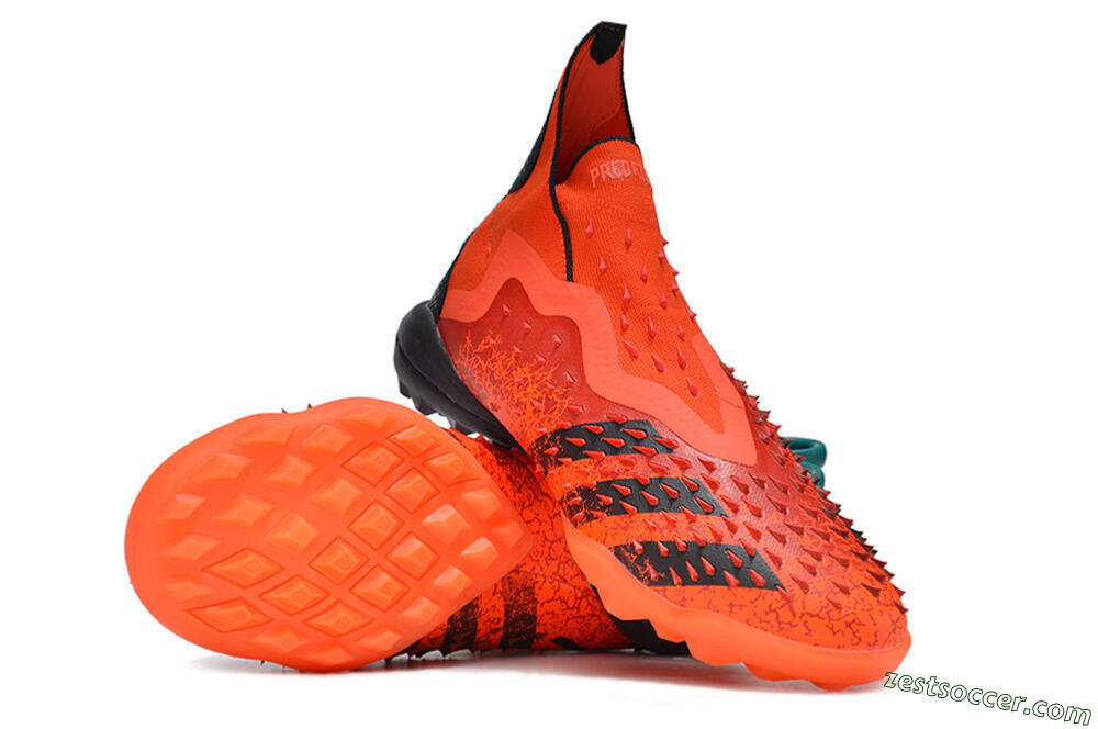 Adidas Predator Freak+ TF High-Tops Soccer Shoes - Orange/Black 3