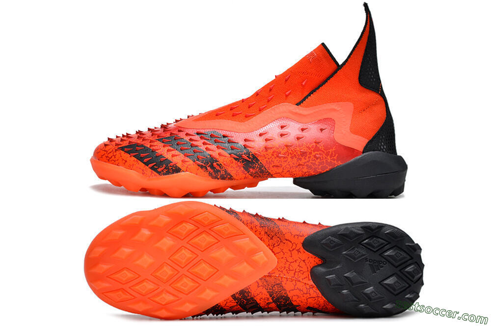 Adidas Predator Freak+ TF High-Tops Soccer Shoes - Orange/Black 1