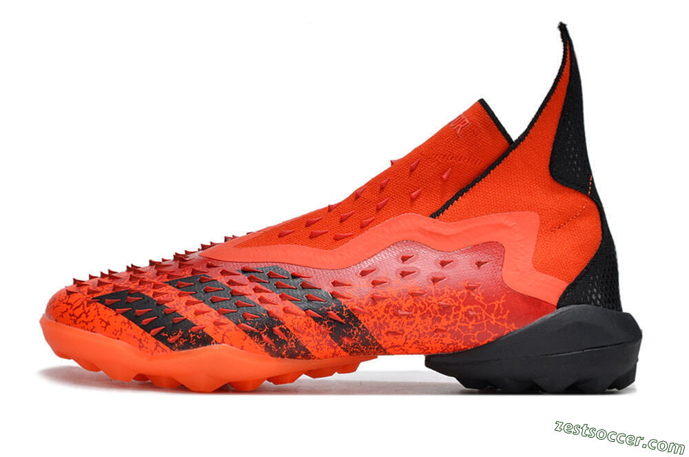 Adidas Predator Freak+ TF High-Tops Soccer Shoes - Orange/Black 2