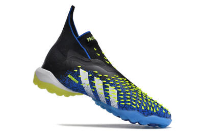 Adidas Predator Freak+ TF High-Tops Soccer Shoes - Black/Blue/Green