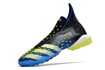 Adidas Predator Freak+ TF High-Tops Soccer Shoes - Black/Blue/Green