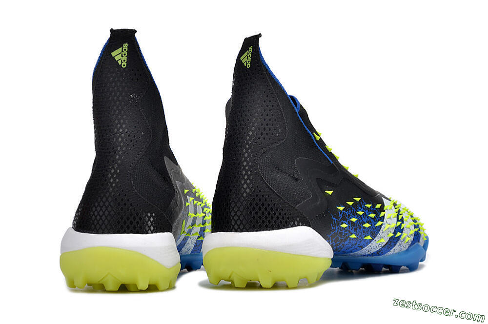 Adidas Predator Freak+ TF High-Tops Soccer Shoes - Black/Blue/Green 6