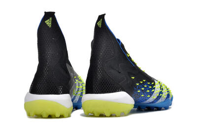 Adidas Predator Freak+ TF High-Tops Soccer Shoes - Black/Blue/Green