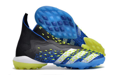 Adidas Predator Freak+ TF High-Tops Soccer Shoes - Black/Blue/Green