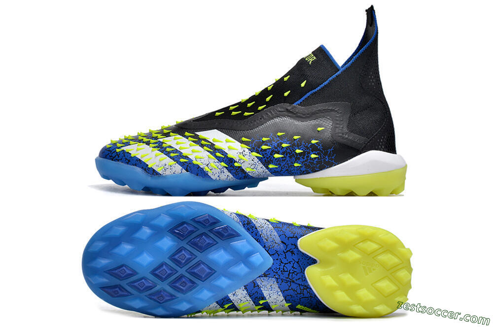 Adidas Predator Freak+ TF High-Tops Soccer Shoes - Black/Blue/Green 1