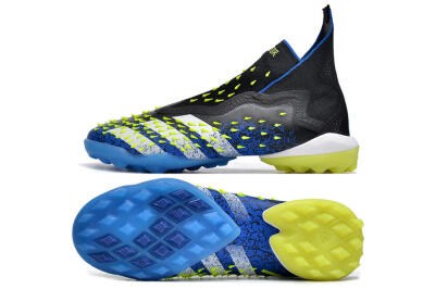 Adidas Predator Freak+ TF High-Tops Soccer Shoes - Black/Blue/Green