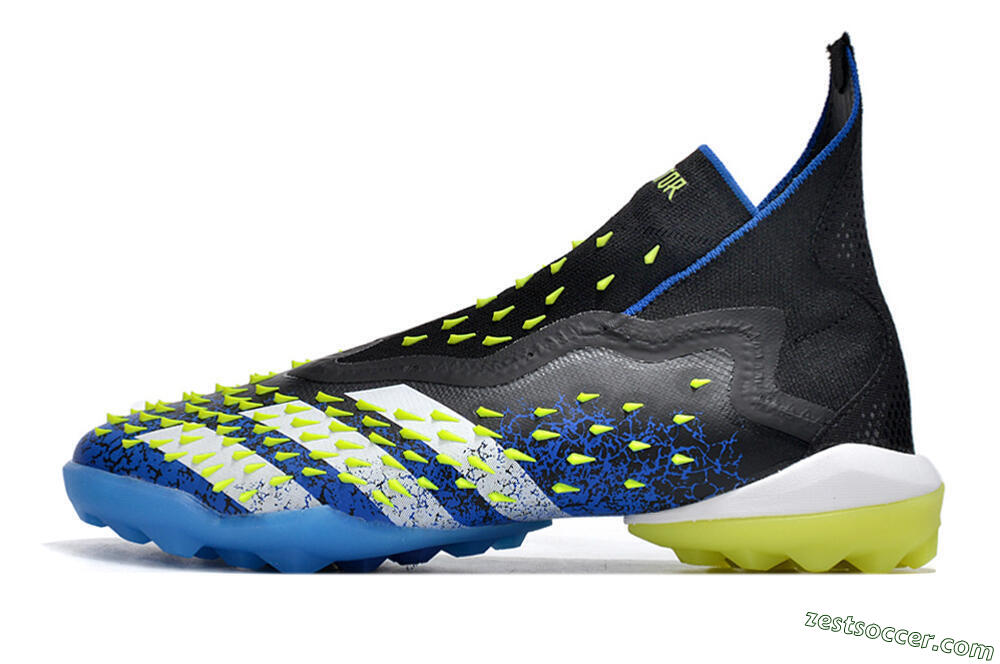 Adidas Predator Freak+ TF High-Tops Soccer Shoes - Black/Blue/Green 2