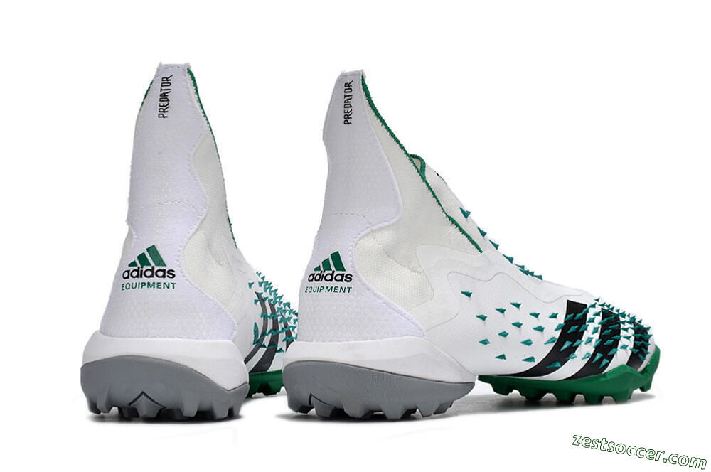 Adidas Predator Freak+ TF High-Tops Soccer Shoes - White/Green/Black 6