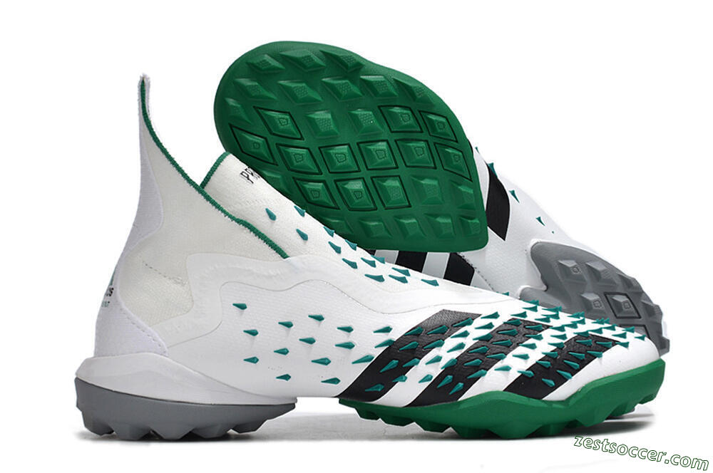 Adidas Predator Freak+ TF High-Tops Soccer Shoes - White/Green/Black 0