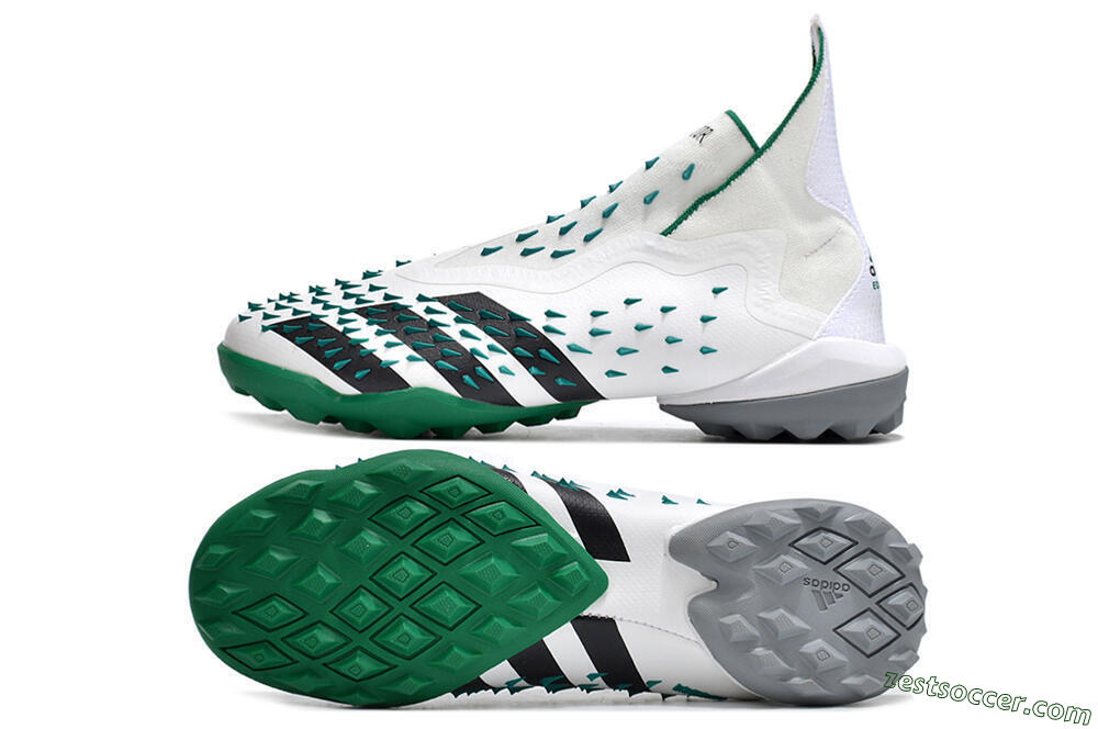 Adidas Predator Freak+ TF High-Tops Soccer Shoes - White/Green/Black 1