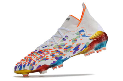 Adidas Predator Freak.1 FG High-Tops Soccer Cleats - White/Rainbow