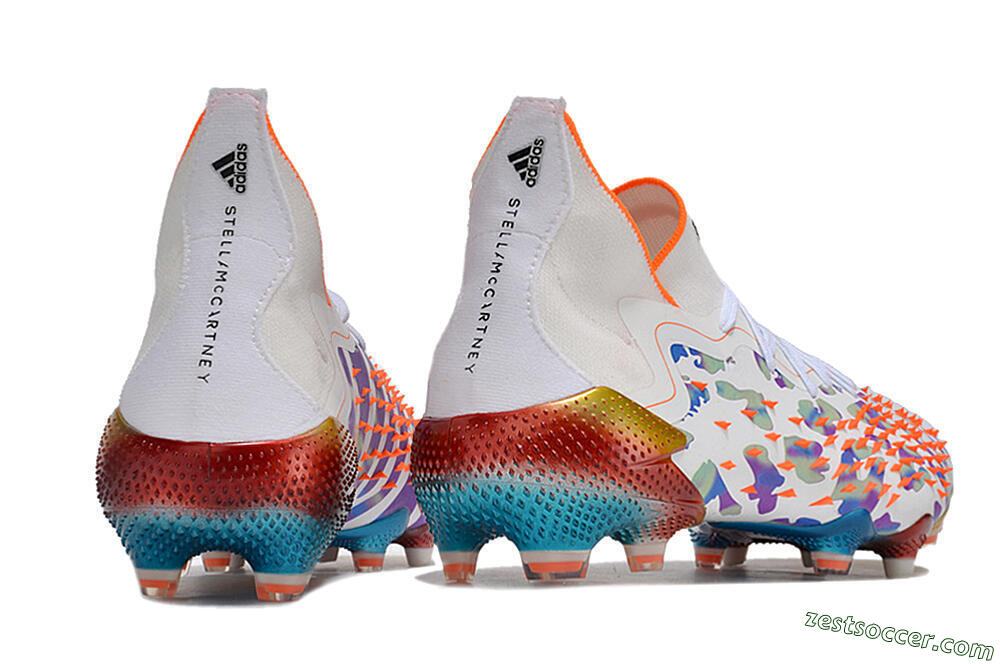 Adidas Predator Freak.1 FG High-Tops Soccer Cleats - White/Rainbow 6