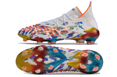 Adidas Predator Freak.1 FG High-Tops Soccer Cleats - White/Rainbow