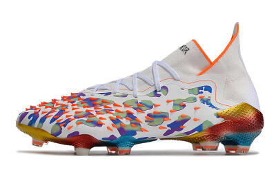 Adidas Predator Freak.1 FG High-Tops Soccer Cleats - White/Rainbow