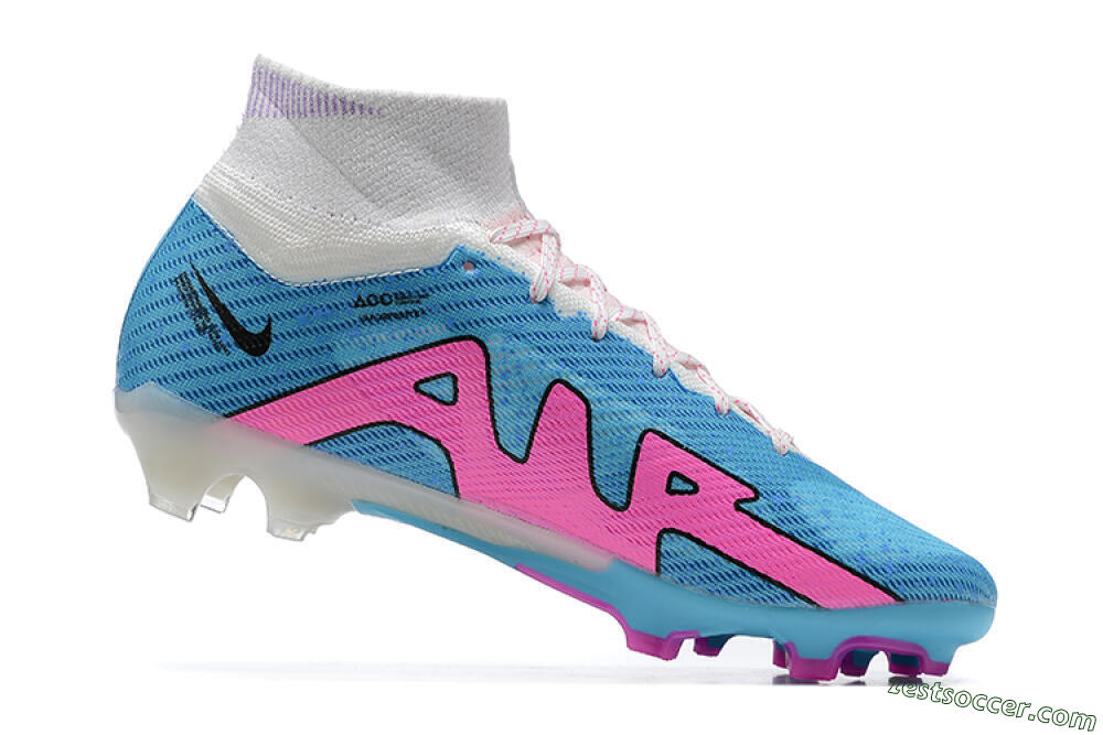 Nike Air Zoom Mercurial Superfly 9 Elite FG High-Tops Soccer Cleats - Blue/Pink/White 6
