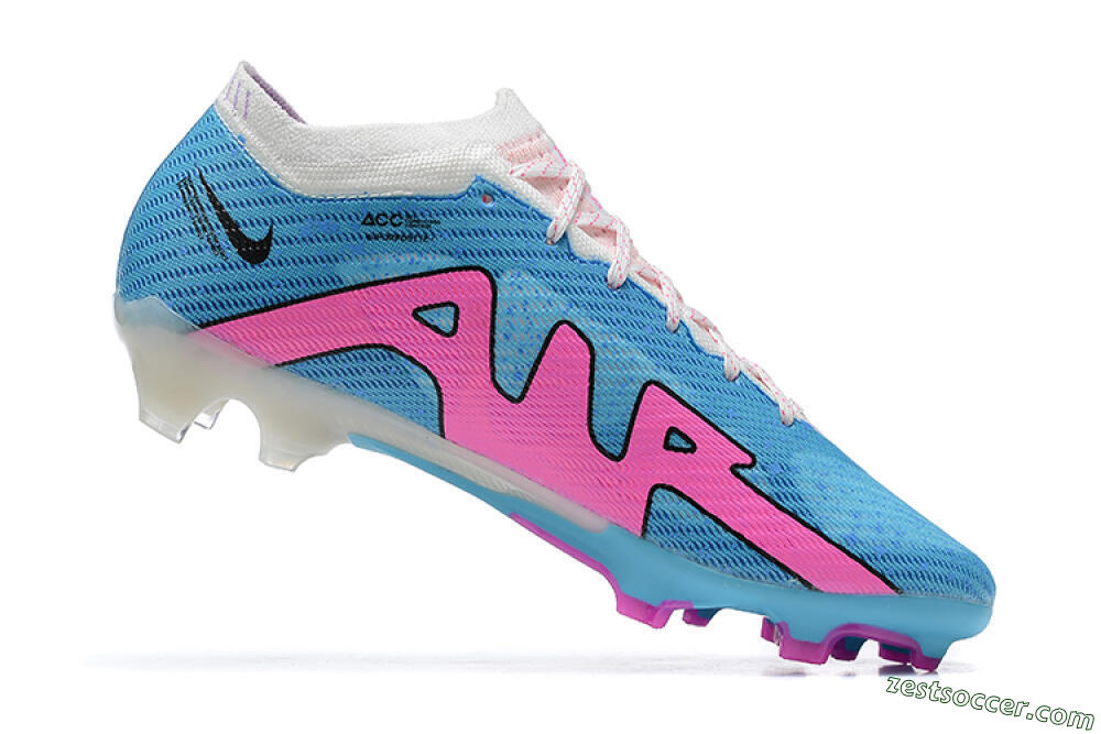 Nike Air Zoom Mercurial Vapor 15 Elite FG Low-Tops Soccer Cleats - Blue/Pink/White 6
