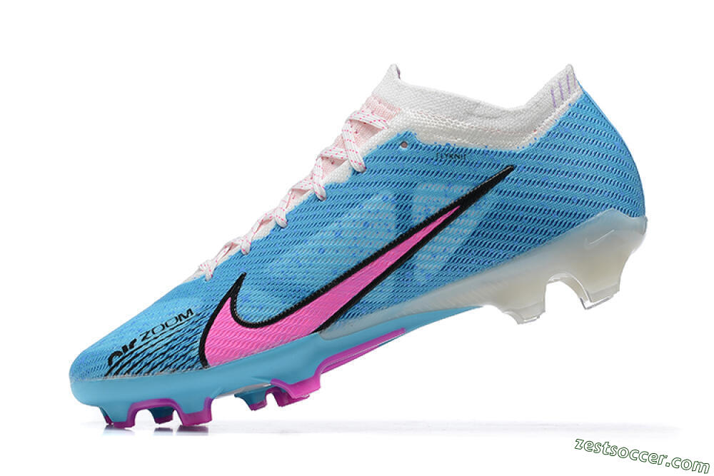 Nike Air Zoom Mercurial Vapor 15 Elite FG Low-Tops Soccer Cleats - Blue/Pink/White 7