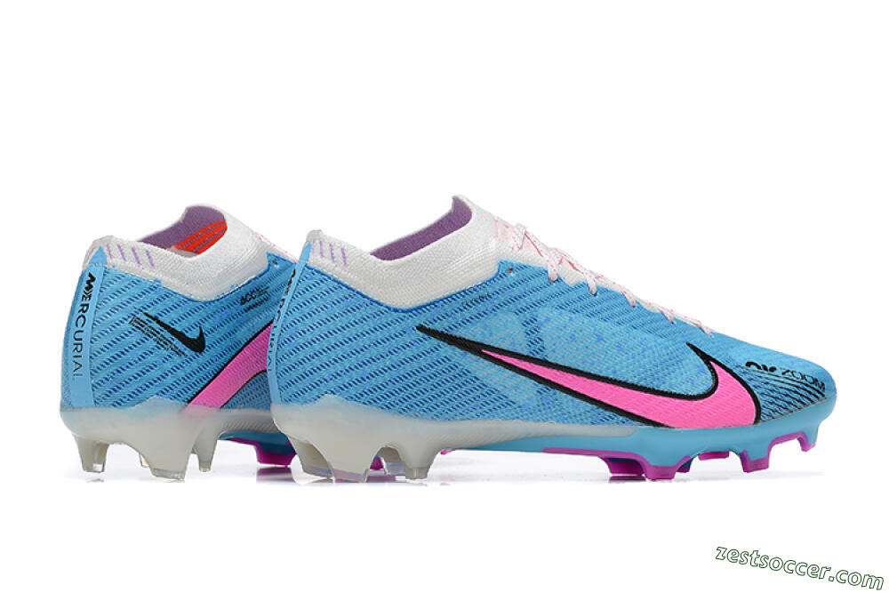 Nike Air Zoom Mercurial Vapor 15 Elite FG Low-Tops Soccer Cleats - Blue/Pink/White 8