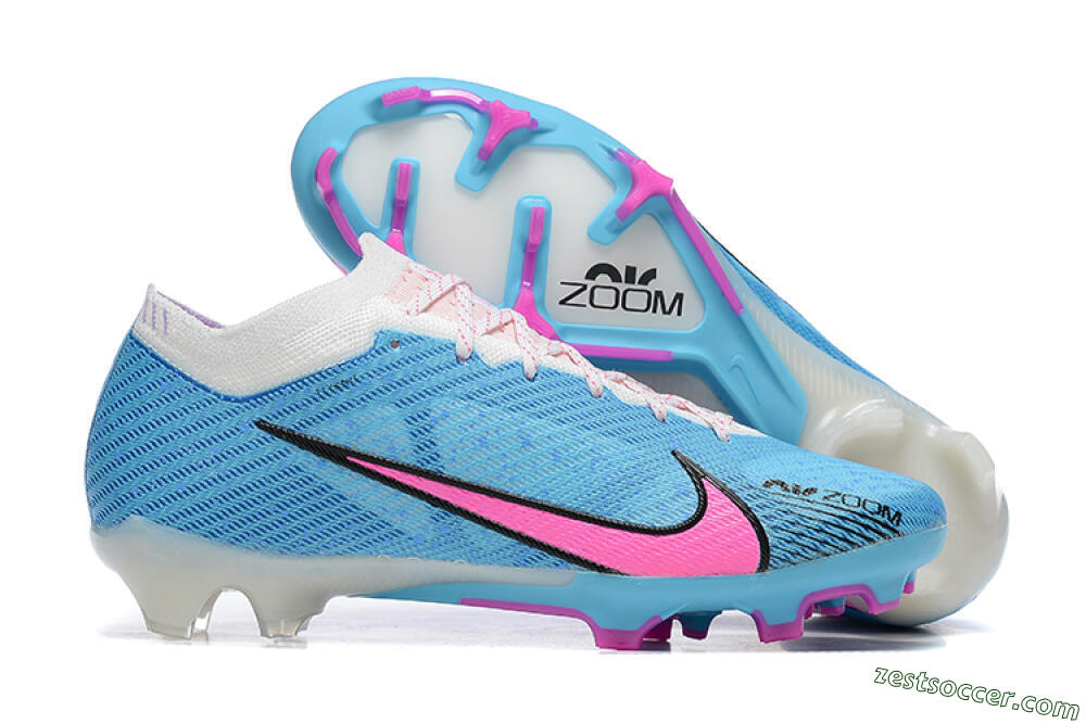 Nike Air Zoom Mercurial Vapor 15 Elite FG Low-Tops Soccer Cleats - Blue/Pink/White 0