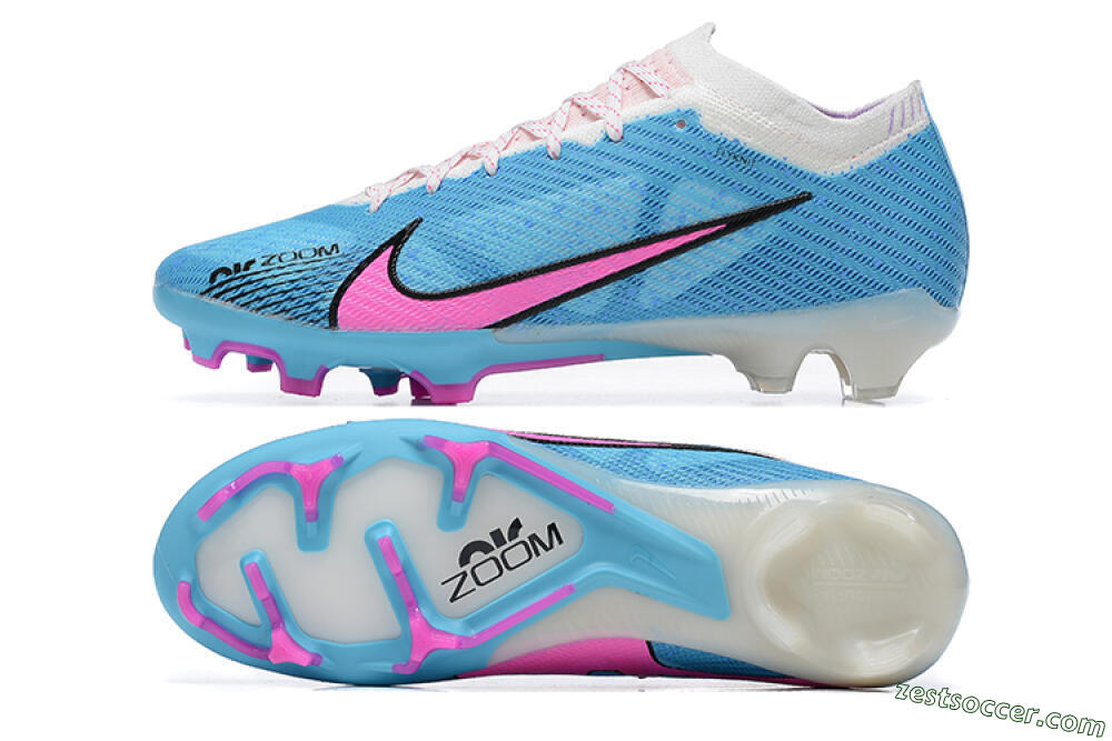Nike Air Zoom Mercurial Vapor 15 Elite FG Low-Tops Soccer Cleats - Blue/Pink/White 1