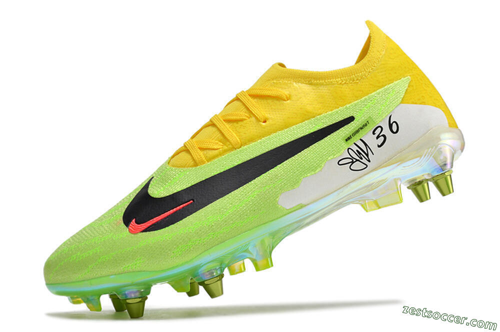 Nike Phantom GX Elite SG Low-Tops Soccer Cleats - Green/Black/Yellow 5