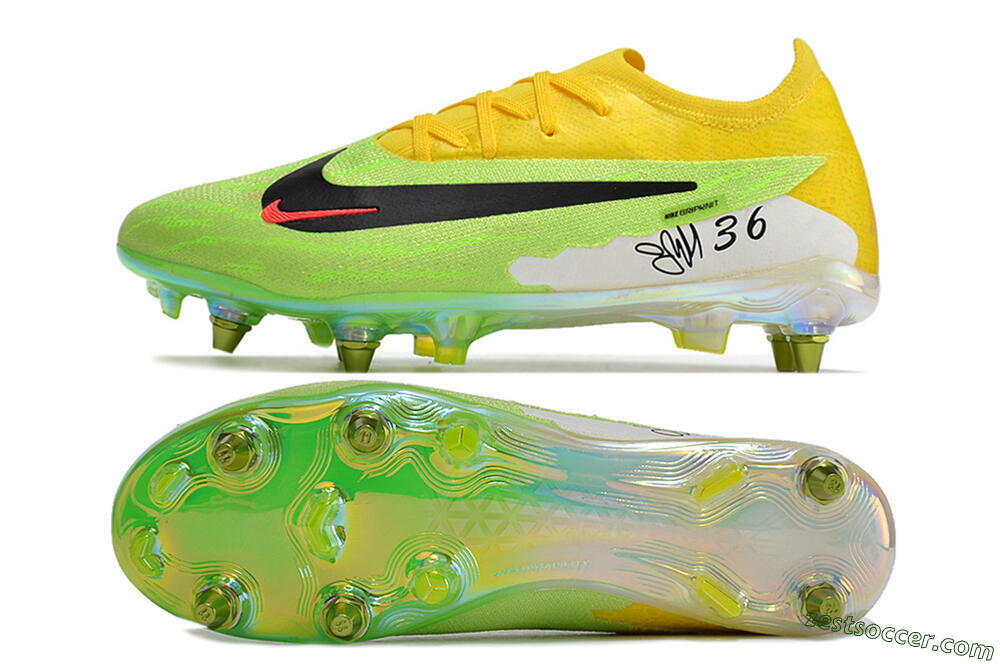Nike Phantom GX Elite SG Low-Tops Soccer Cleats - Green/Black/Yellow 1