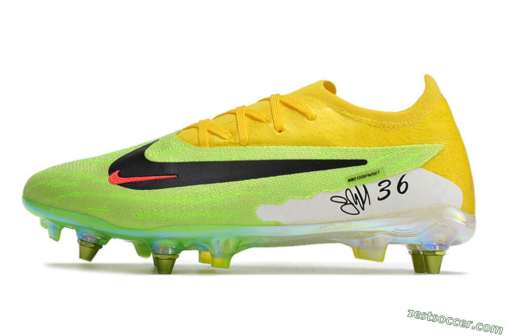 Nike Phantom GX Elite SG Low-Tops Soccer Cleats - Green/Black/Yellow 2