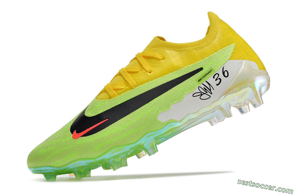 Nike Phantom GX Elite FG Low-Tops Soccer Cleats - Green/Black/Yellow 5