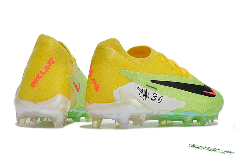 Nike Phantom GX Elite FG Low-Tops Soccer Cleats - Green/Black/Yellow 6