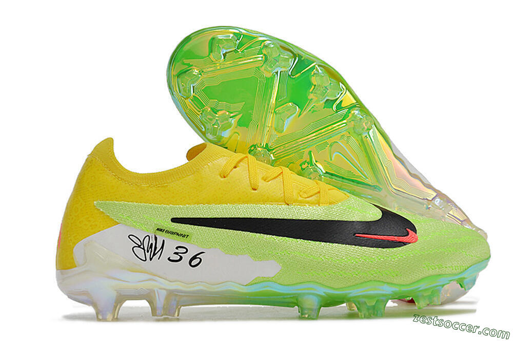 Nike Phantom GX Elite FG Low-Tops Soccer Cleats - Green/Black/Yellow 0