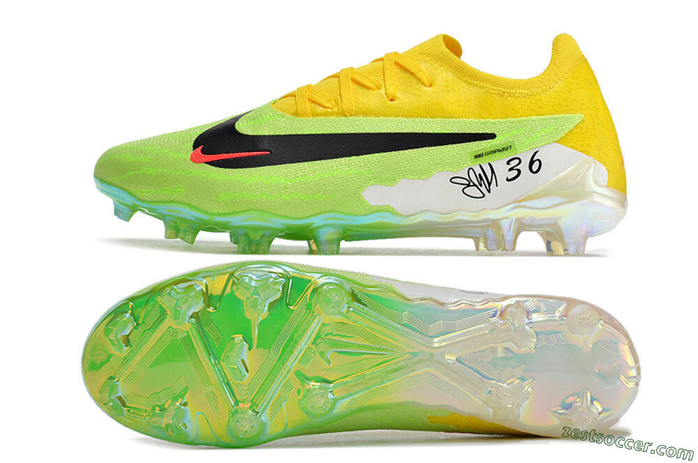 Nike Phantom GX Elite FG Low-Tops Soccer Cleats - Green/Black/Yellow 1