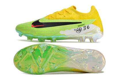 Nike Phantom GX Elite FG Low-Tops Soccer Cleats - Green/Black/Yellow