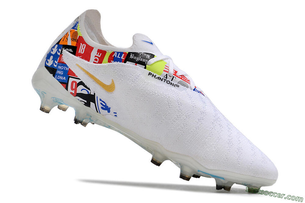 Harry Kane X Nike Phantom GX Elite FG Low-Tops Soccer Cleats - White/Rainbow 4