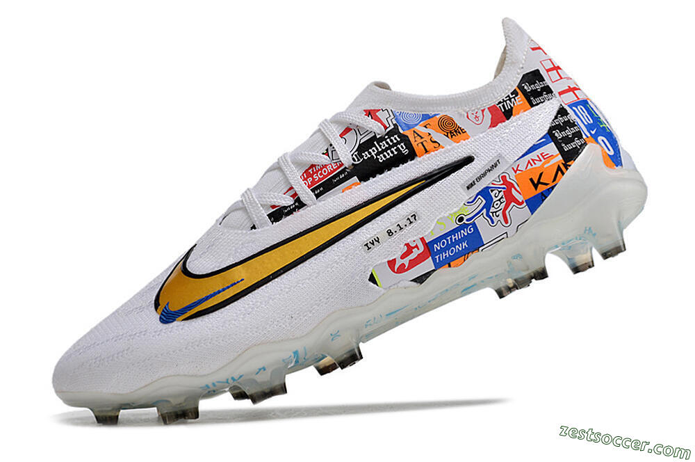 Harry Kane X Nike Phantom GX Elite FG Low-Tops Soccer Cleats - White/Rainbow 5