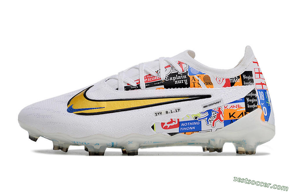 Harry Kane X Nike Phantom GX Elite FG Low-Tops Soccer Cleats - White/Rainbow 2
