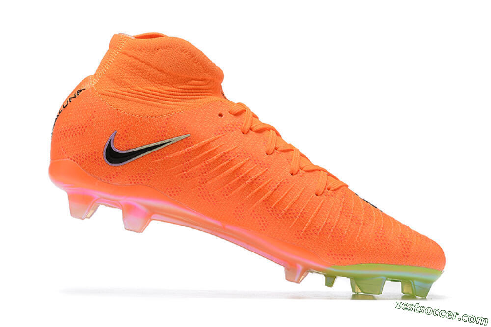 Nike Phantom Luna Elite FG High-Tops Soccer Cleats - Orange/Black/Green 6