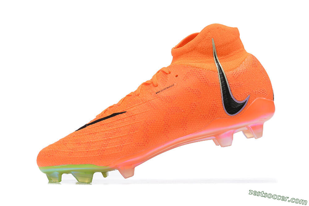 Nike Phantom Luna Elite FG High-Tops Soccer Cleats - Orange/Black/Green 7