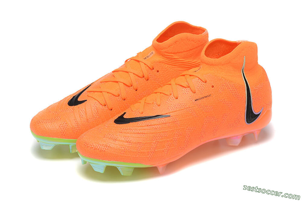 Nike Phantom Luna Elite FG High-Tops Soccer Cleats - Orange/Black/Green 9