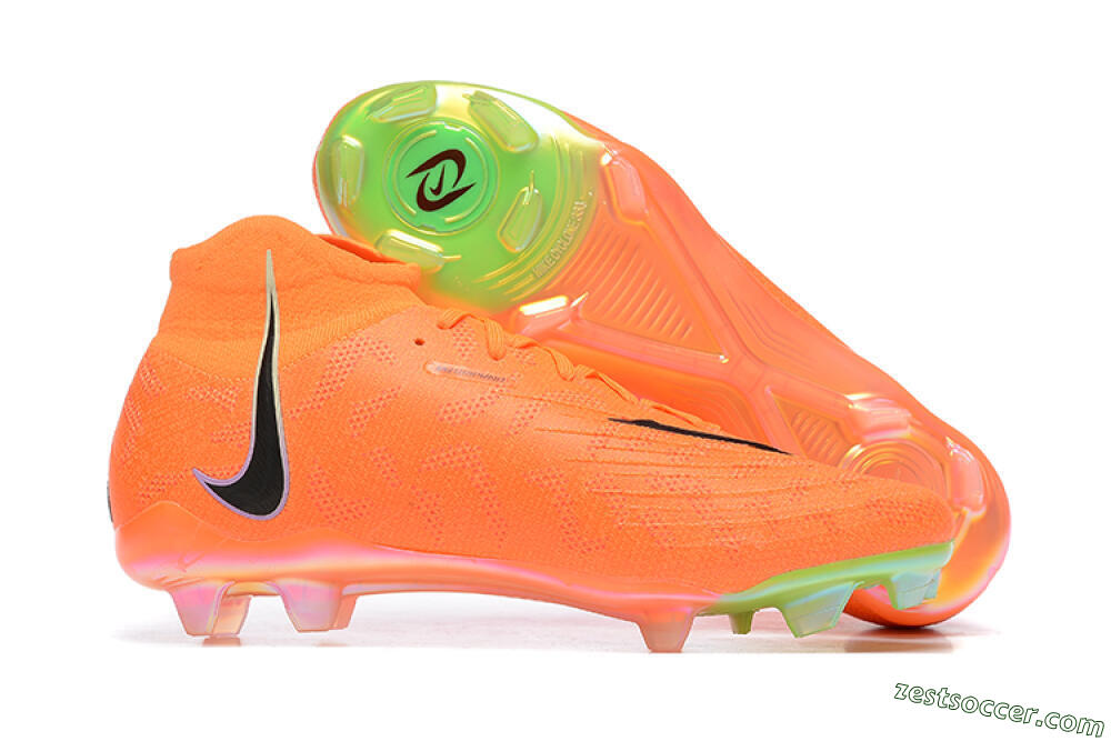Nike Phantom Luna Elite FG High-Tops Soccer Cleats - Orange/Black/Green 0