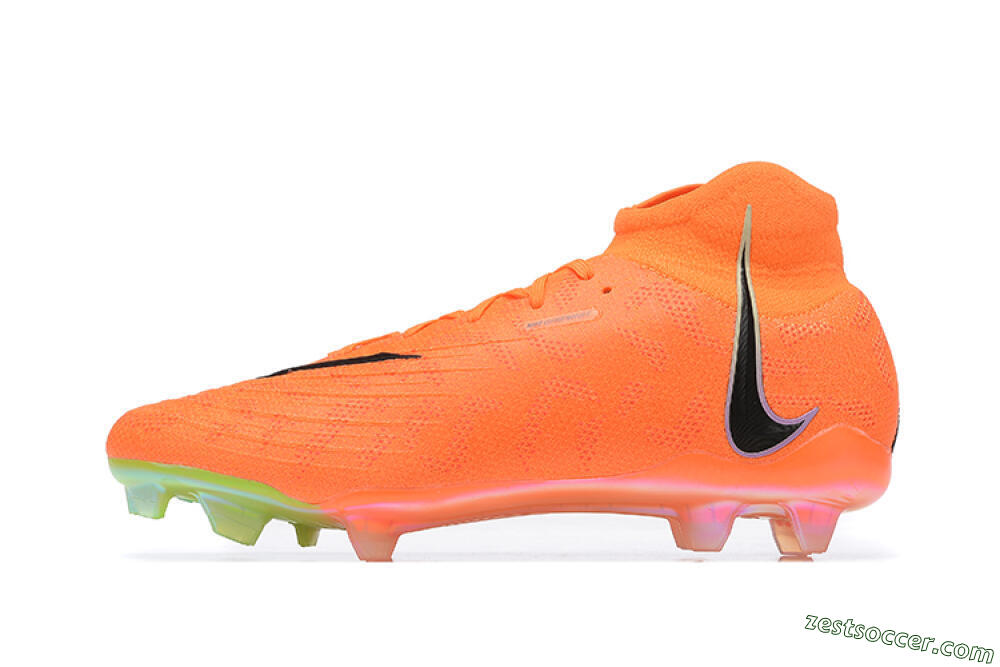 Nike Phantom Luna Elite FG High-Tops Soccer Cleats - Orange/Black/Green 2