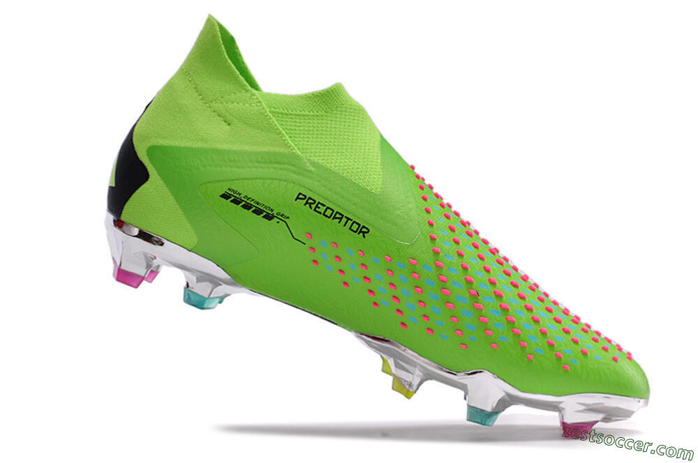 Adidas Predator Accuracy+ FG High-Tops Soccer Cleats - Green/Blue/Black 4