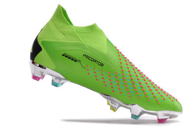 Adidas Predator Accuracy+ FG High-Tops Soccer Cleats - Green/Blue/Black
