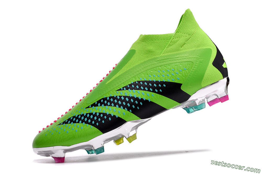 Adidas Predator Accuracy+ FG High-Tops Soccer Cleats - Green/Blue/Black 5