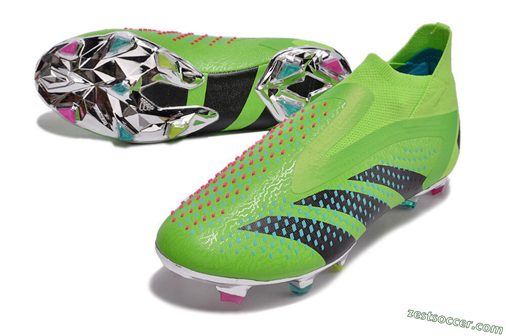 Adidas Predator Accuracy+ FG High-Tops Soccer Cleats - Green/Blue/Black 3